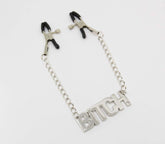 Love In Leather BITCH Words Womens Nipple Clamp - Default Title - Nipple and Clit Clamps